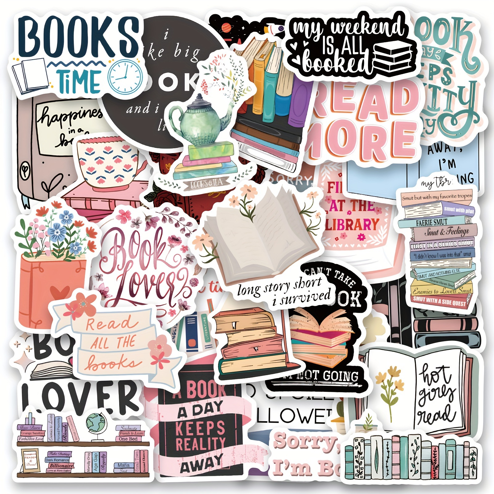 Book Lover Bookworm Digital Stickers Set Reading Digital 