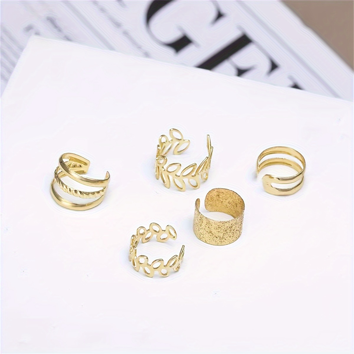 5pcs set fashion trendy design classic elegant womens ear cuff iron jewelry set for women daily party holiday wearing details 2