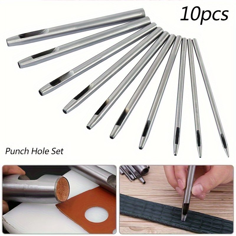 Leather Hole Punch Cutter 0.5mm-3.5mm Hollow Punch Set For Leather Crafting  Round Hollow Tools For Watch Bands Belts Canvas Paper Rubber Soft Material