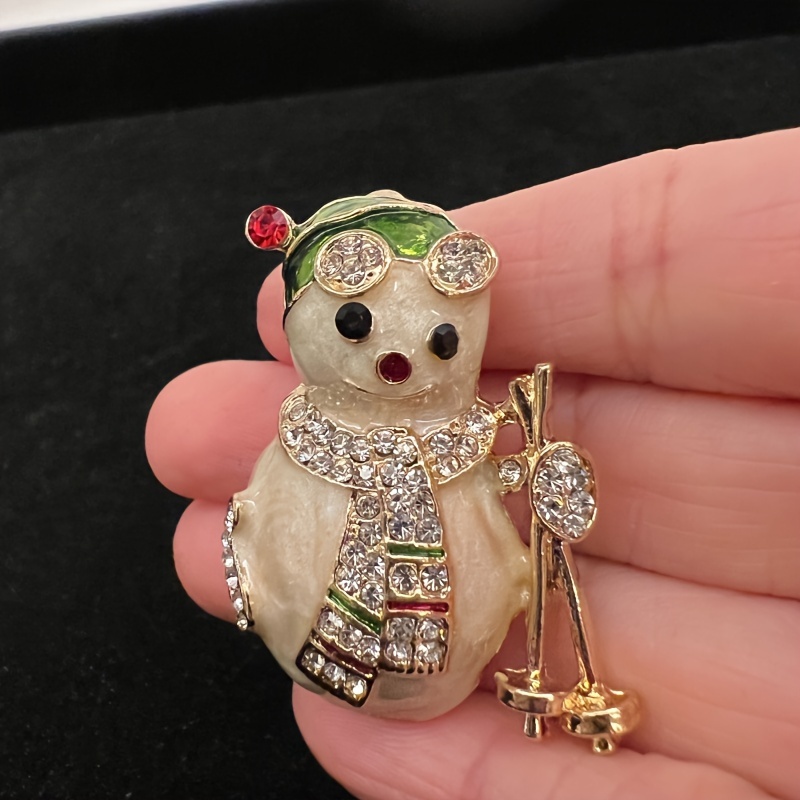 Swarovski deals snowman brooch