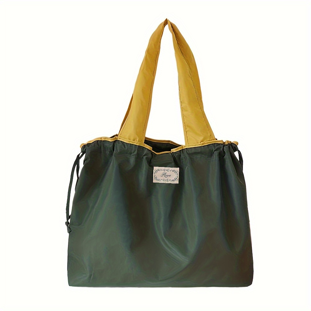 Tote bag with online drawstring closure