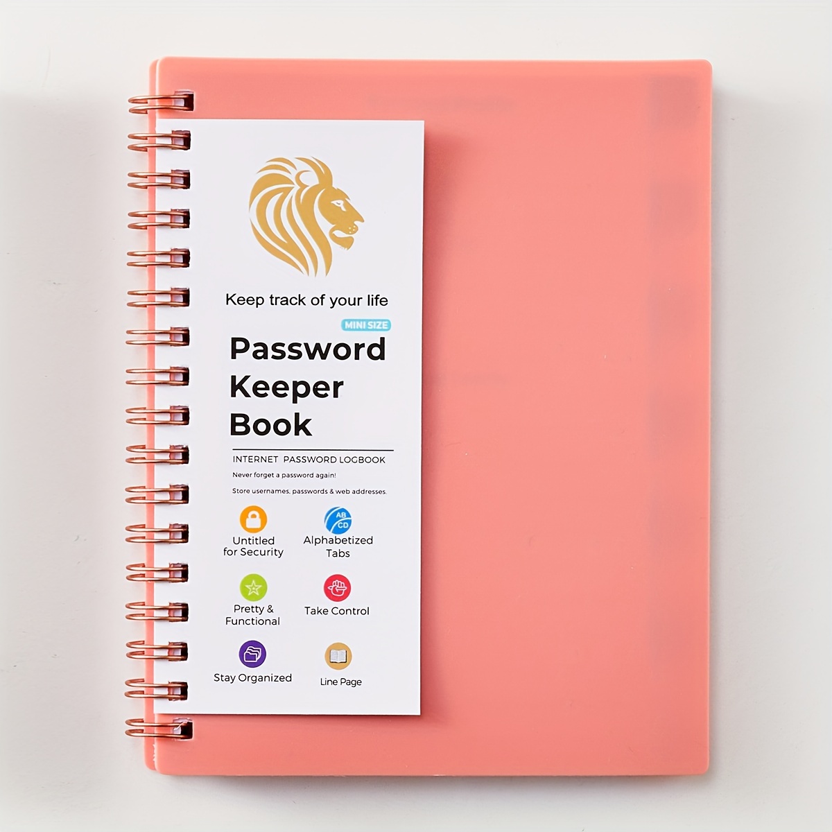 Spiral Password Book with Alphabetical Tab, 576 Entries Internet Address  Organizer for Online Login Details, 5.9x8.4in Password Keepers, Untitled