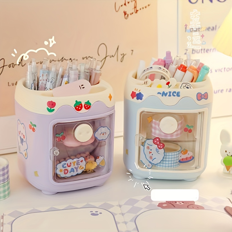 Kawaii Cartoon Press Open Desk Organizer Box Button Cosmetics Makeup Storage  Box With Lid Mini Jewelry Organizer Container - AliExpress