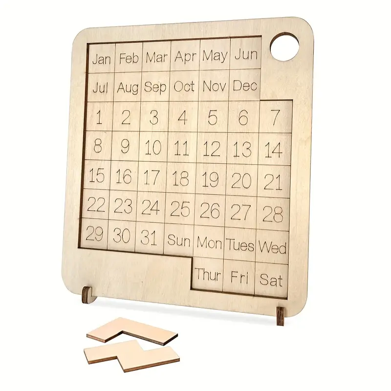 Calendário Diário Puzzle Calendário de madeira Jogar um enigma diferente  para exibir a data Jigsaw Difícil