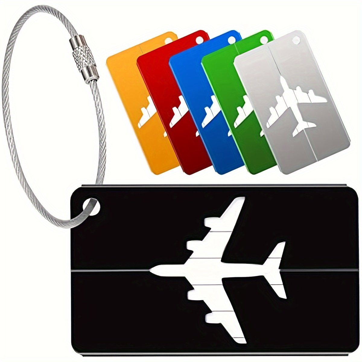 1pc Aluminium Alloy Luggage Tags Baggage Name Tags Portable Suitcase Address Label Holder With Steel Ring Travel Trunk Accessories
