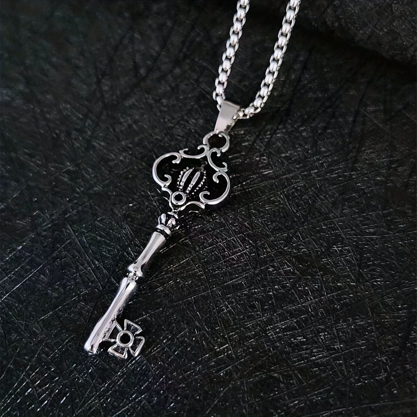 Men's Stainless Steel Stainless Steel Crown Key Pendant Necklace 