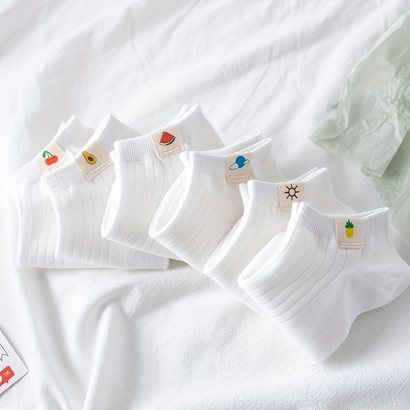 6 Pairs Fruit Pattern Lightweight Ankle Socks Women's Stockings & Hosiery