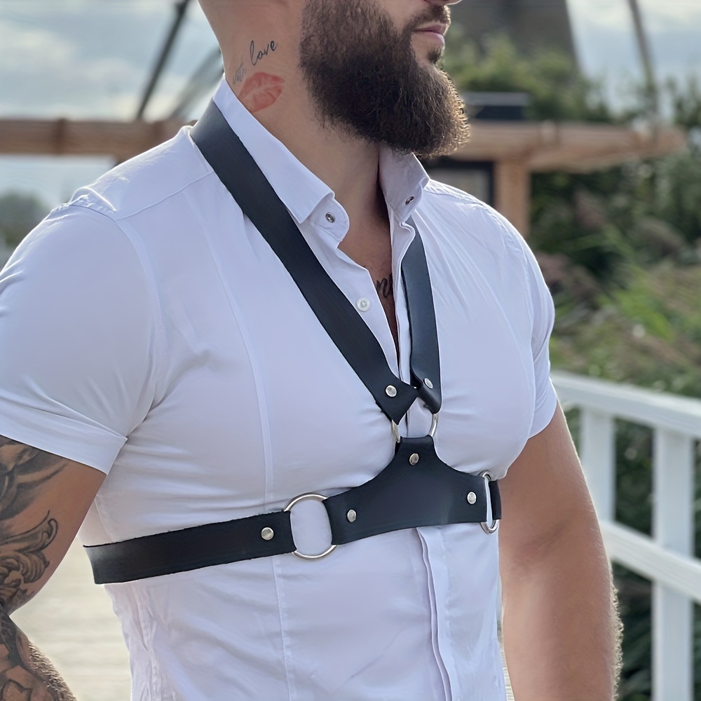 Mens Harness Bondage Gay Clubwear Costumes Shoulder Body Chest Muscle  Harness Belt Straps Arnes Hombre Belt
