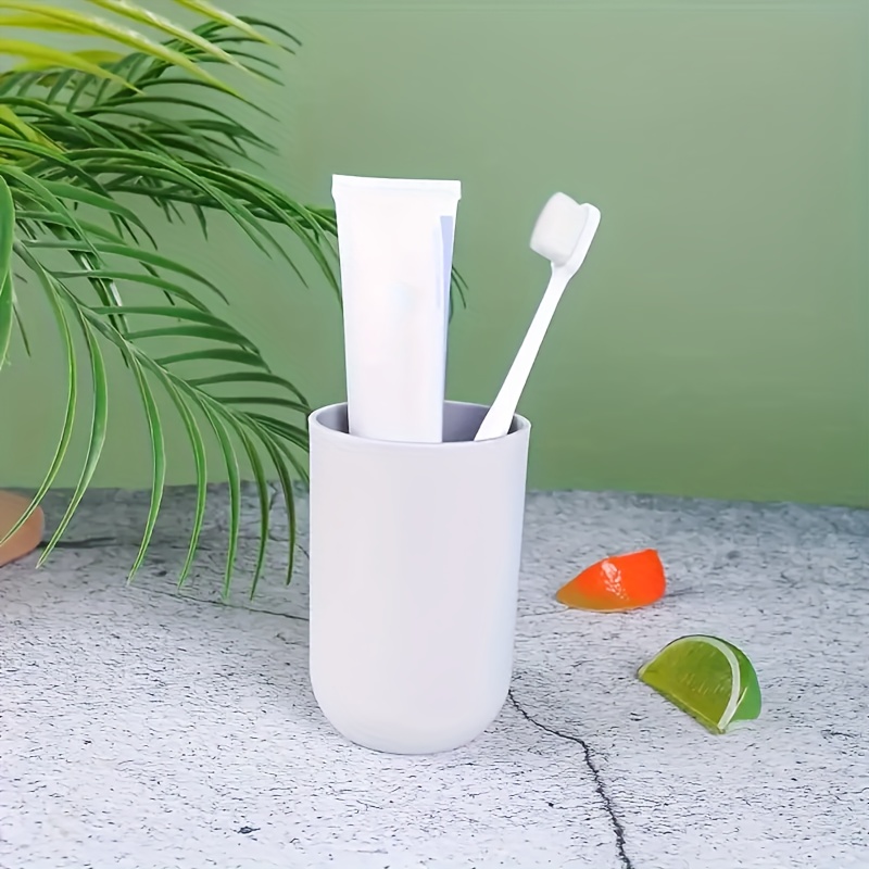 1pc PP Bathroom Tumbler, Minimalist Plain Gargle Cup For Bathroom