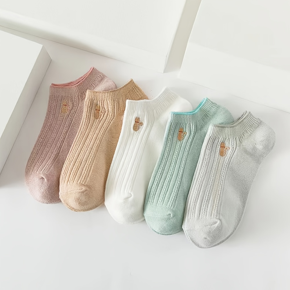 Ribbed Short Socks Breathable Comfy Low Cut Ankle Socks - Temu
