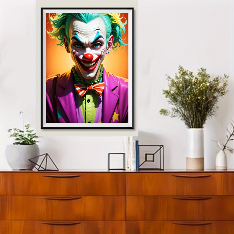 Joker Acrylic Oil Painting on Canvas Paint by Numbers Kit for Adults with  Frame