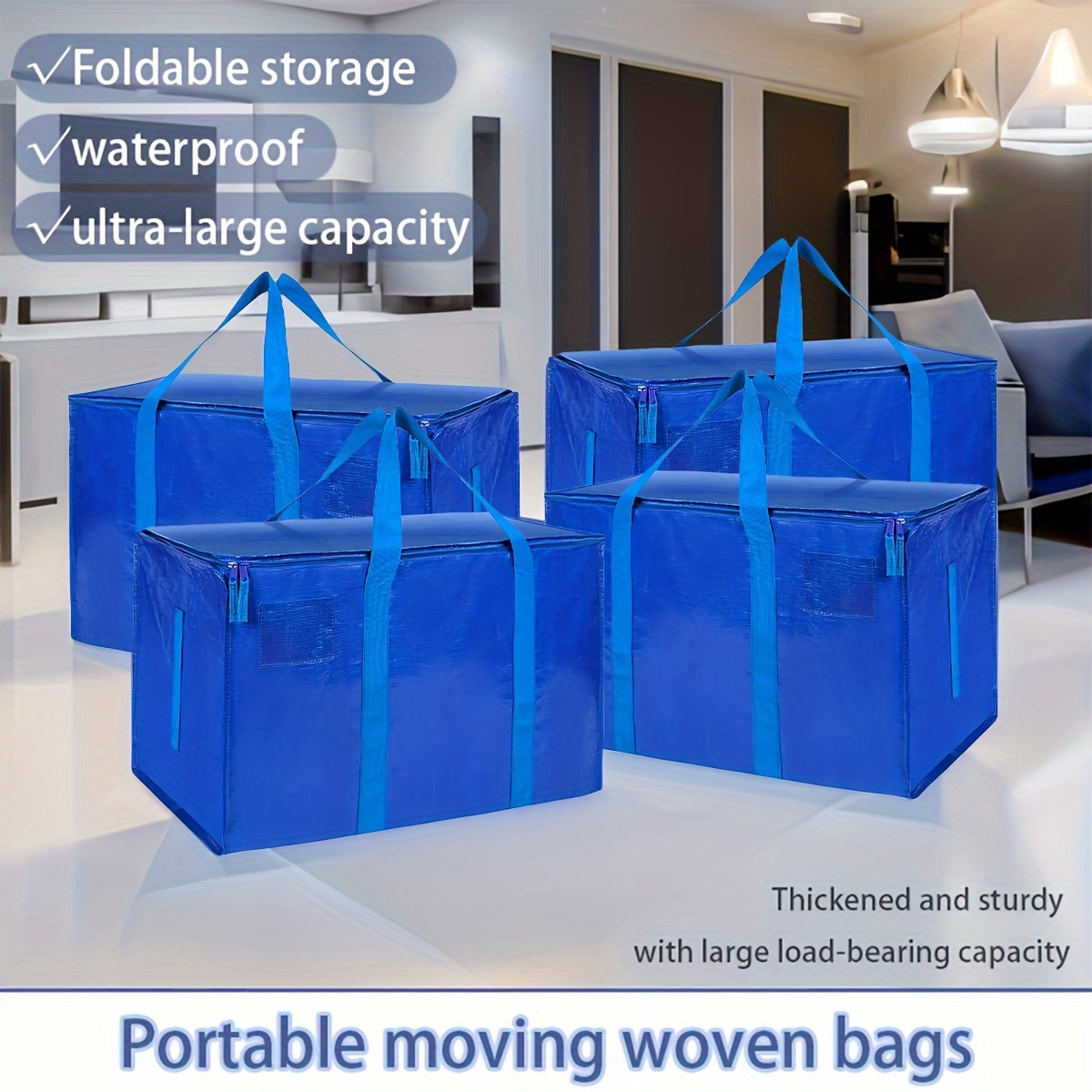Large Moving Bags With Zippers & Carrying Handles, Heavy-duty Storage  Container, Space Saving Moving Storage And Organization For Bedroom, Home,  Closet, Wardrobe - Temu