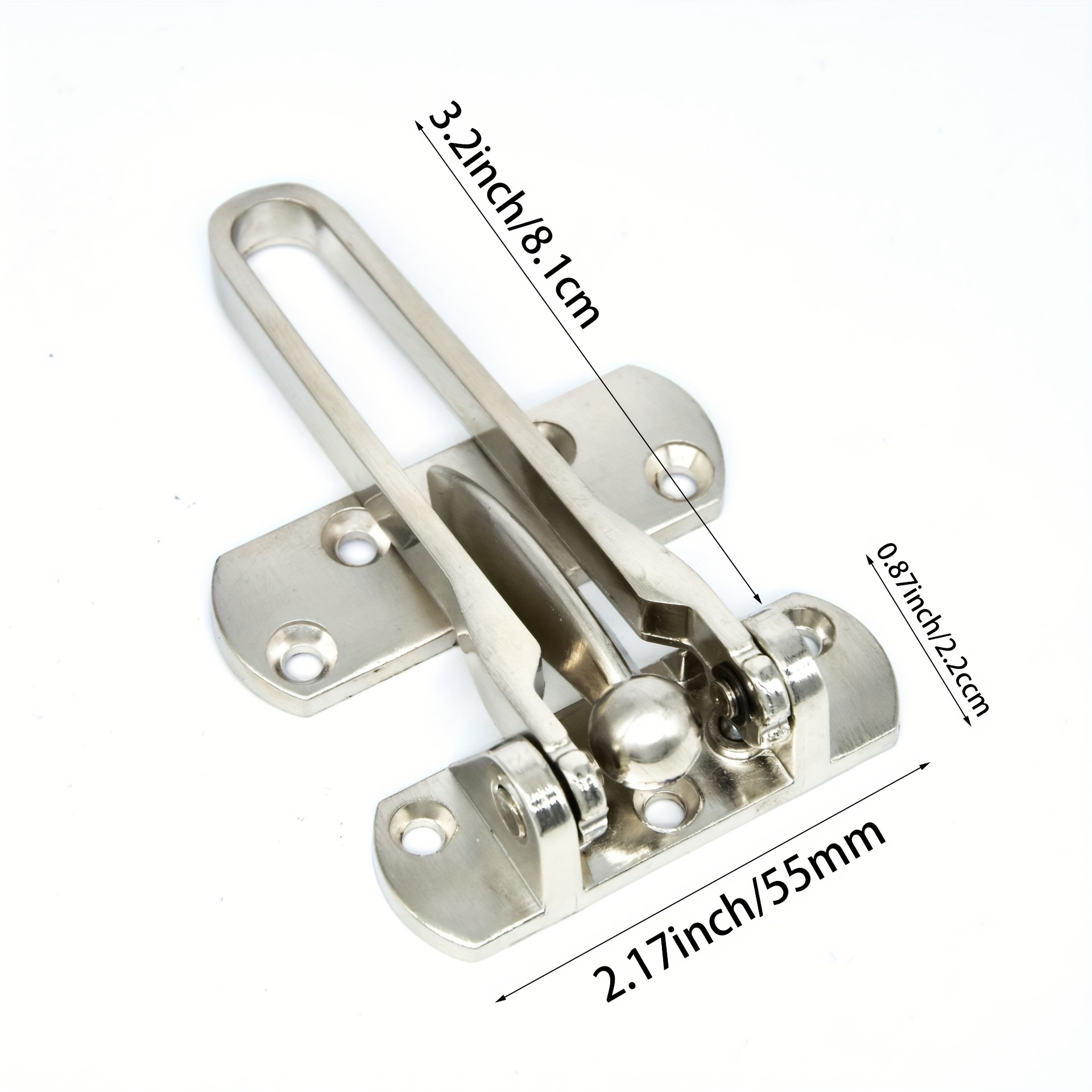 1pc Useful Home Door Lock Durable Safety Window Latch Stainless Steel Door  Lock 
