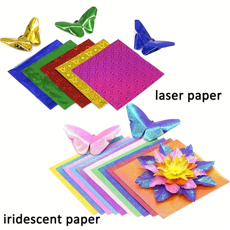 Iridescent Paper Square Shiny Folding Paper Diy Handcraft - Temu