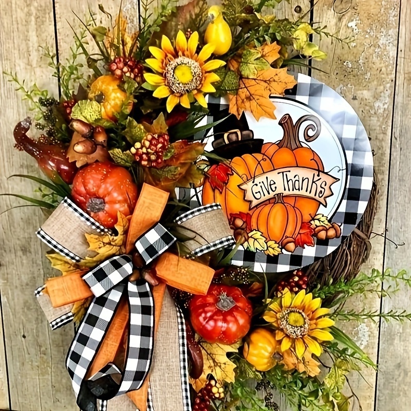 Autumn Artificial Wreaths Front Door Decor Fall Decor - Temu