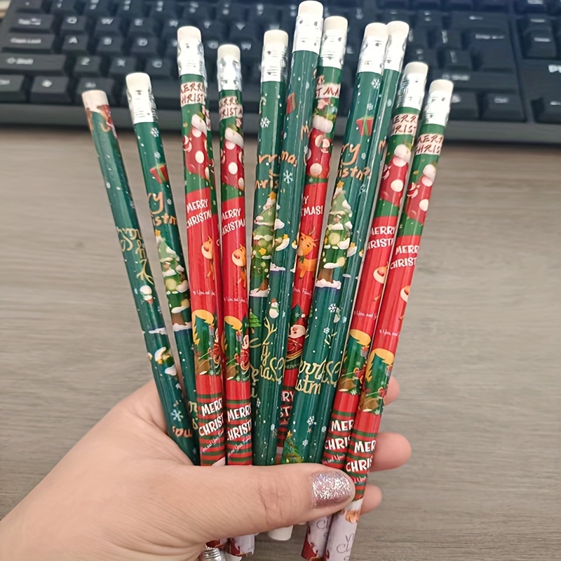 Christmas Pencils With Eraser For Christmas Party Favors - Temu