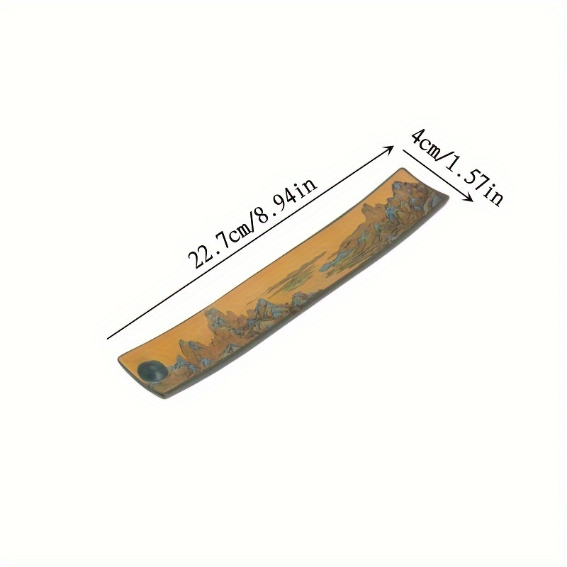 1pc Incense Stick Holder, Ceramic Incense Burner, Colored Line Incense Ash Catcher, Traditional Cloisonne Design, Tabletop Decor For Tea Ceremony, Home Interior, Festival Gift