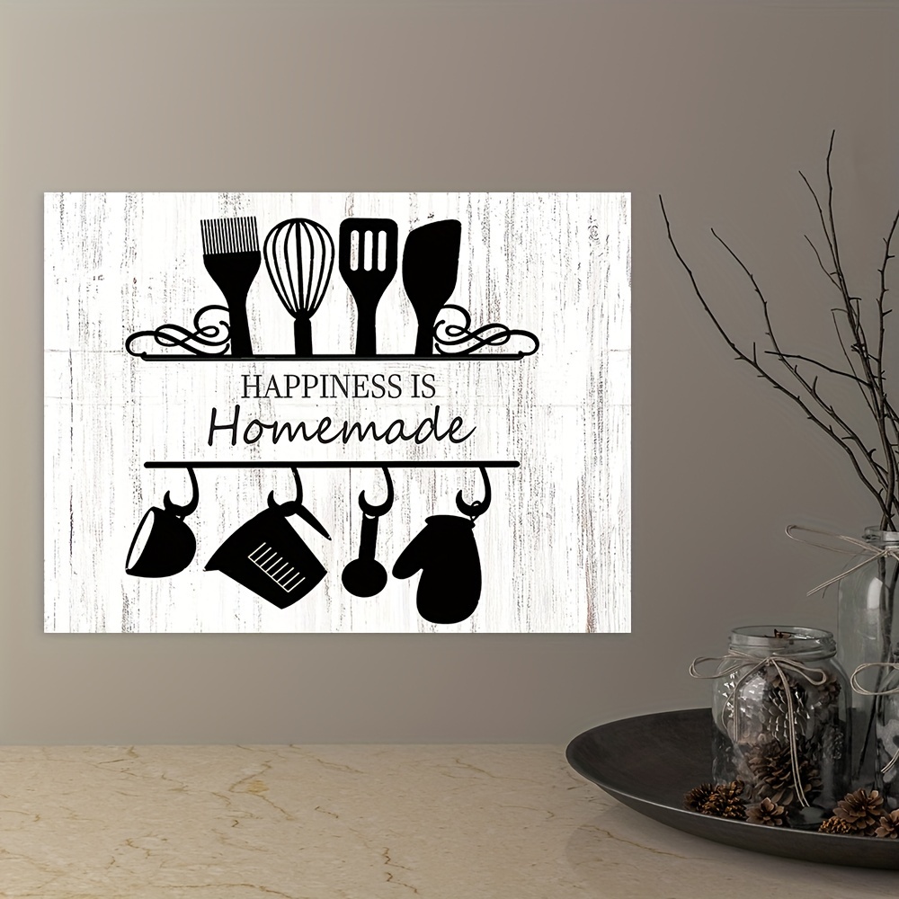  Kitchen Wall Decor Canvas Wall Art Rustic Farmhouse Kitchen  Sign Framed Home Decor Wood Grain Background Hd Vintage Wall Art Home  Dining Room House Decor Sayings 24x10 Inch : Home 