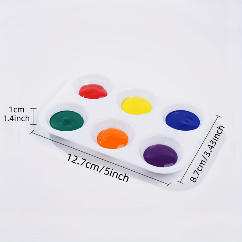 White Plastic Paint Palette 6-hole Rectangular Watercolor Palette Painting  Tray Ideal For Paint Parties, D I Y Crafts And Art Painting - Temu