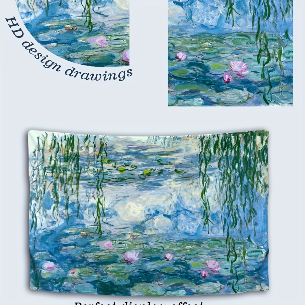 Monet Famous Oil Paintings Flowers Painting Tapestry Wall - Temu Australia