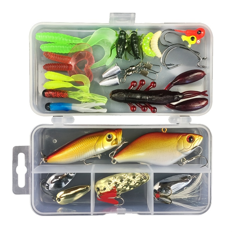 Complete Fishing Tackle Kit: Crankbaits Spinnerbaits Plastic - Temu