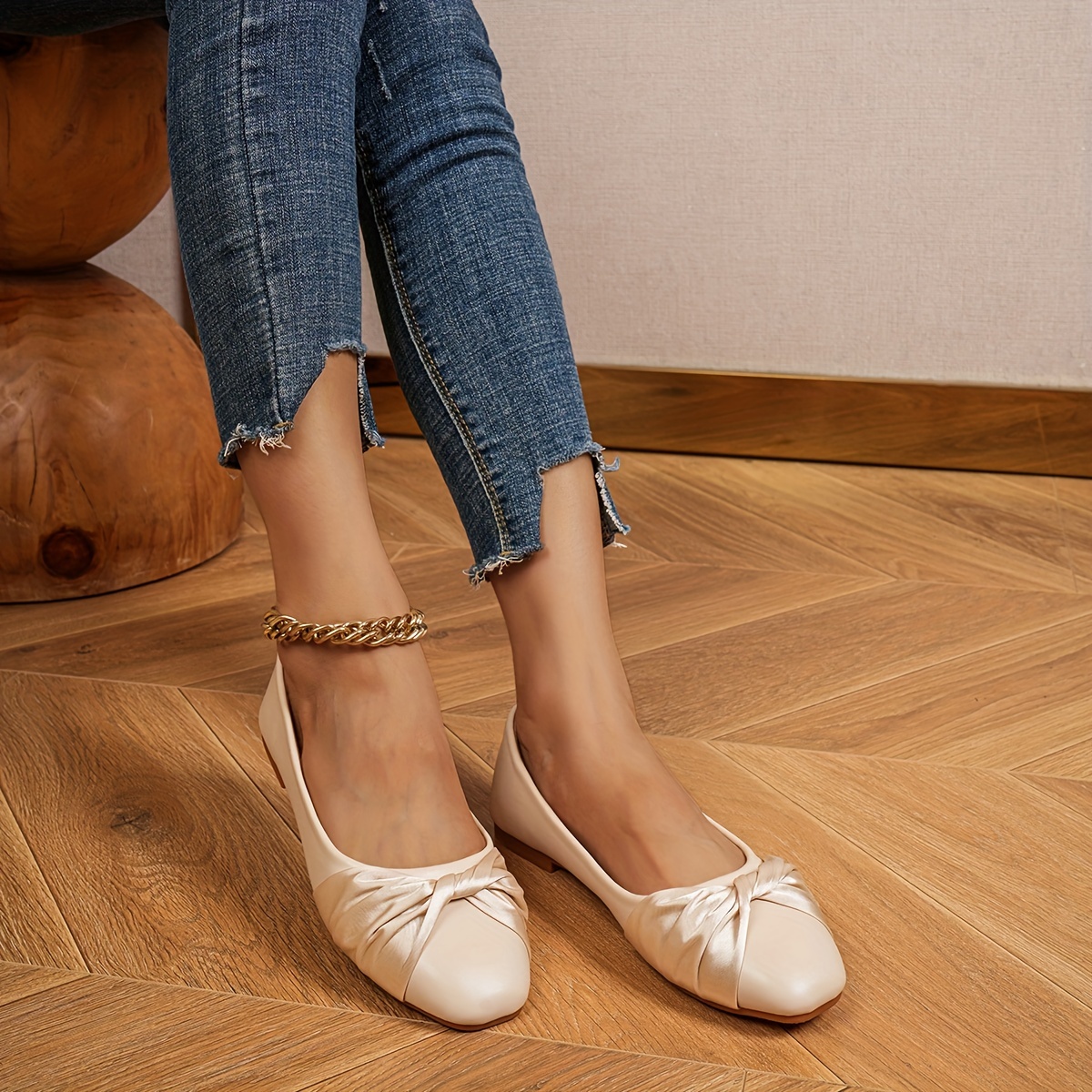 Women's Square Toe Flat Shoes Comfortable Elastic Crisscross - Temu
