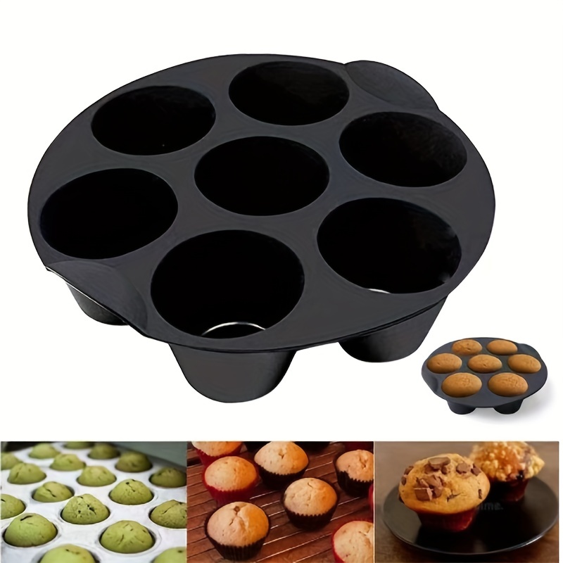 Silicone Muffin Pan 7-Cup Baking Pan Cupcake Pans Molds Universal Air Fryer  Accessories For Airfryers Helpful Kitchen Gadgets