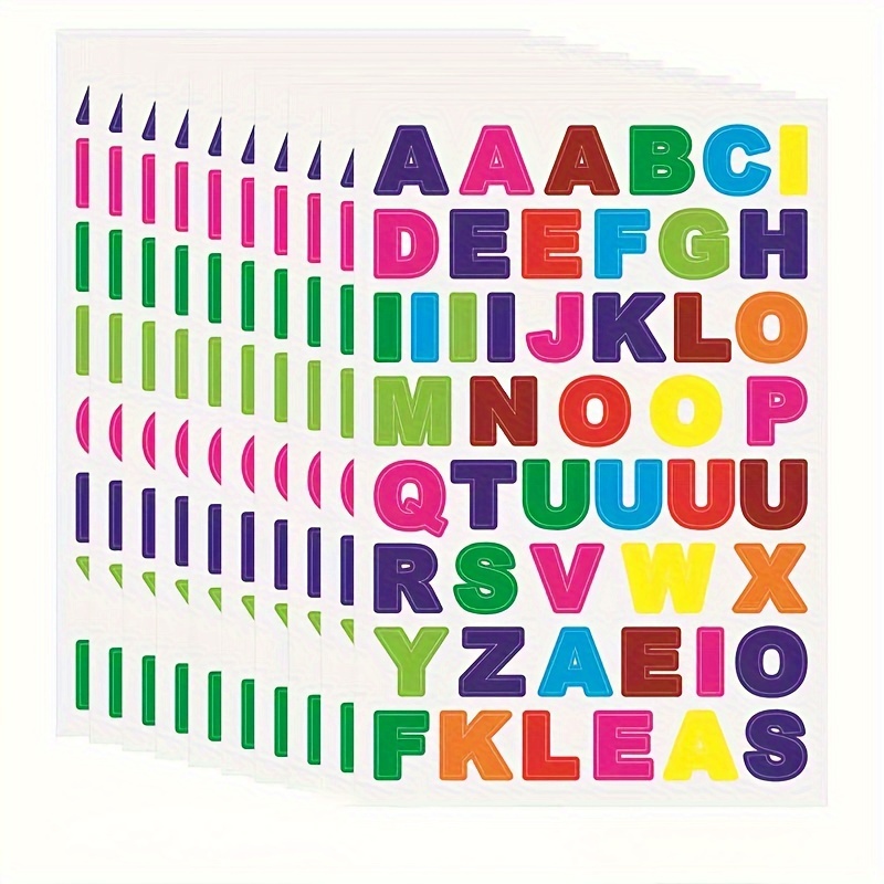 

10pcs 1 Package Work Can Be Marked With Diy Colored Dots, English Letters, And Number Stickers