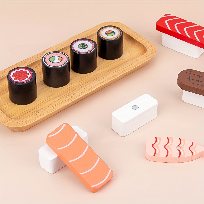 Wooden Simulation Sushi Set Toys for Kids' Food Cognition