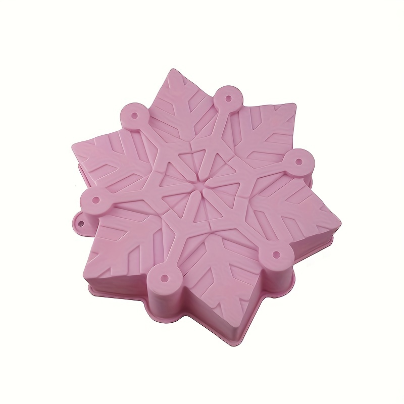 1pc, Snowflake Cake Mold, 3D Silicone Mold, Pudding Mold, Chocolate Mold,  For DIY Cake Decorating Tool, Baking Tools, Kitchen Accessories, Christmas D