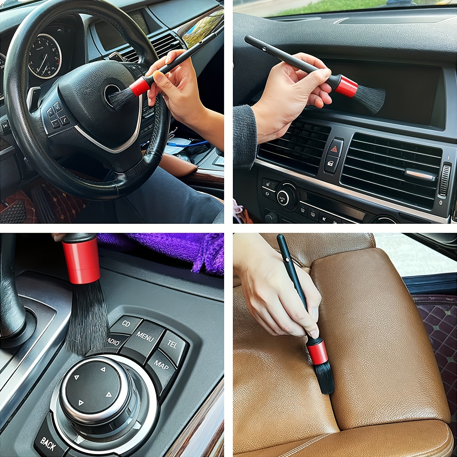 5 Pcs Car Auto Detailing Brush,detailing Brush,auto Detailing Brushes,detail  Brushes For Engine Wheel Cleaning,car Detailing Brush