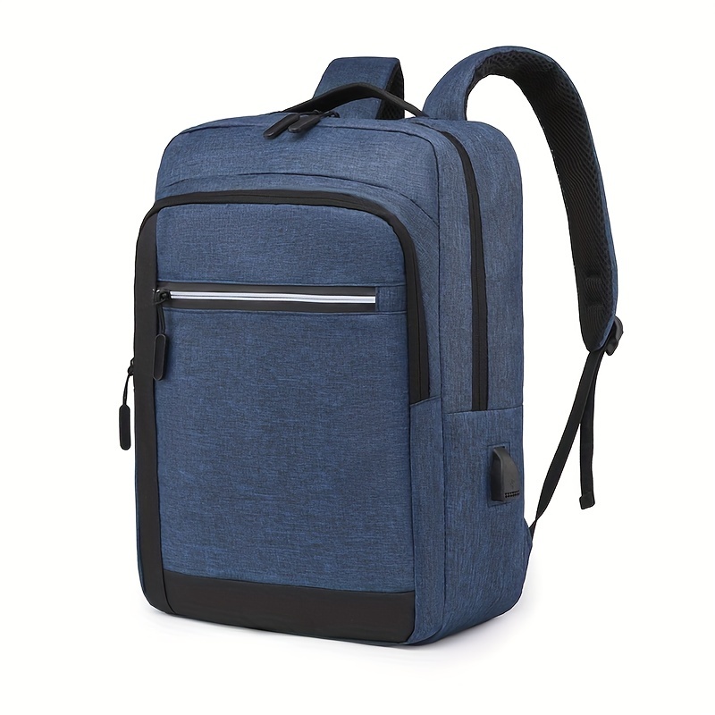 Minimalist Solid Laptop Backpack Zipper Rucksack