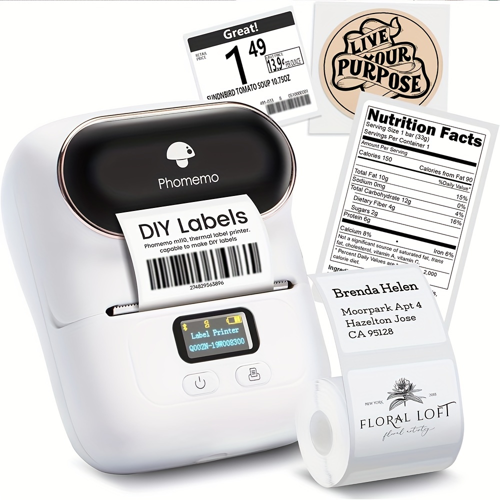 Phomemo-M110 Label Printer- Portable Mini Bluetooth Thermal Android iOS  System
