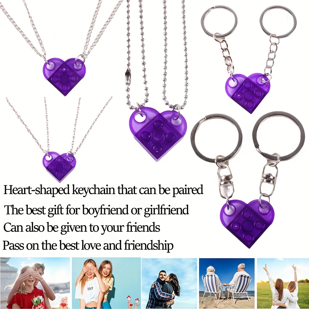 2pcs/1pair Pink/purple Y2k Red Flower Shaped Keychain, Trendy Bag  Decoration Pendant & Key Holder