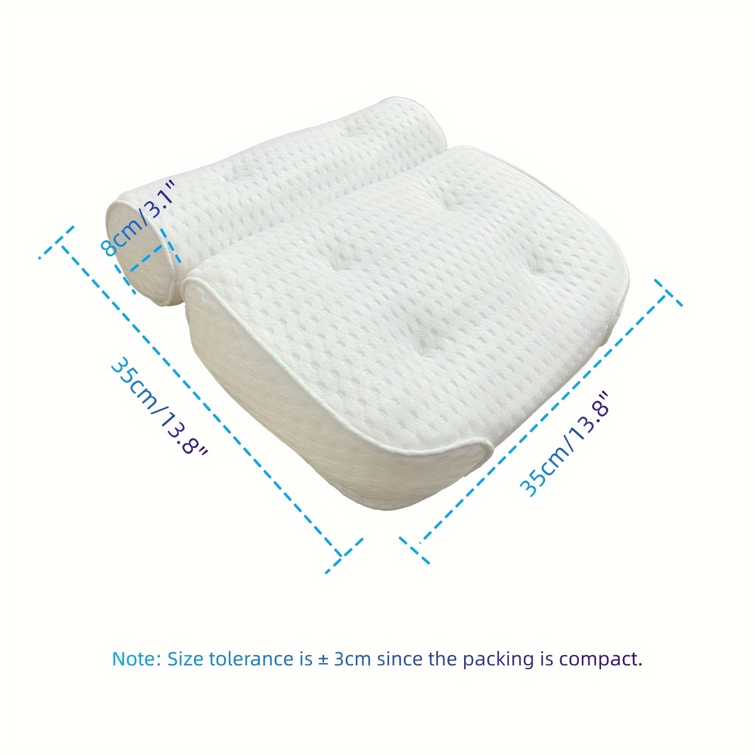 1pc Simple White Bath Pillow, Anti-slip PVC Waterproof Bath Tub Mat For  Bathroom