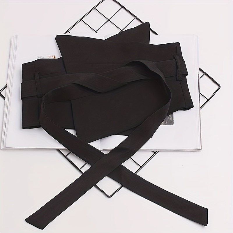 PU Bowknot Sash Belt Vintage Black Wide Waistband Women Trend