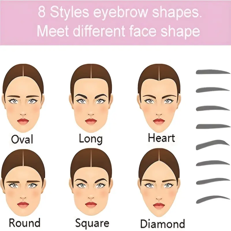 Eyebrow Stencils Eyebrow Template Eyebrow Shaping Kit 8 Styles Reusable Eyebrow Stencil With Handle And Strap Washable