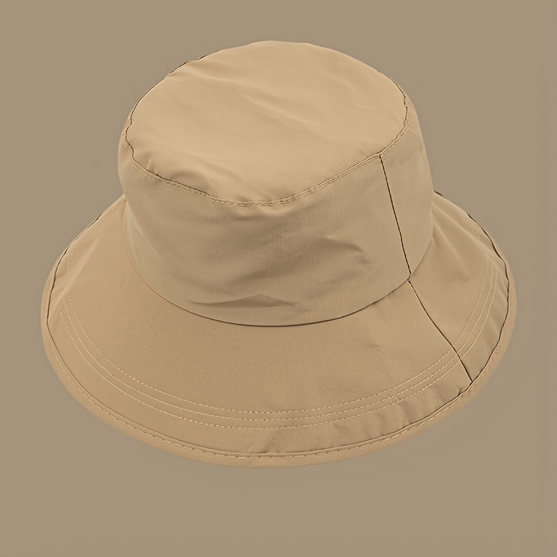 1pc Mens Outdoor Sun Protection Big Brim Bucket Hat Sunshade Hat
