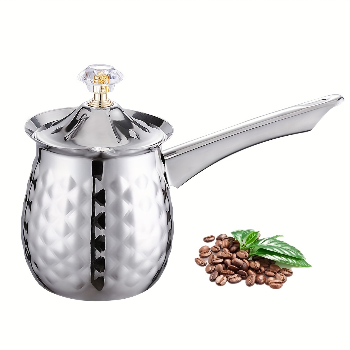 Handmade Turkish Coffee Pot 18/10 Stainless Steel, Stove Top Tea Maker, Milk  Warmer, Chocolate Heater, Butter Melting Cup, Coffee Serve 