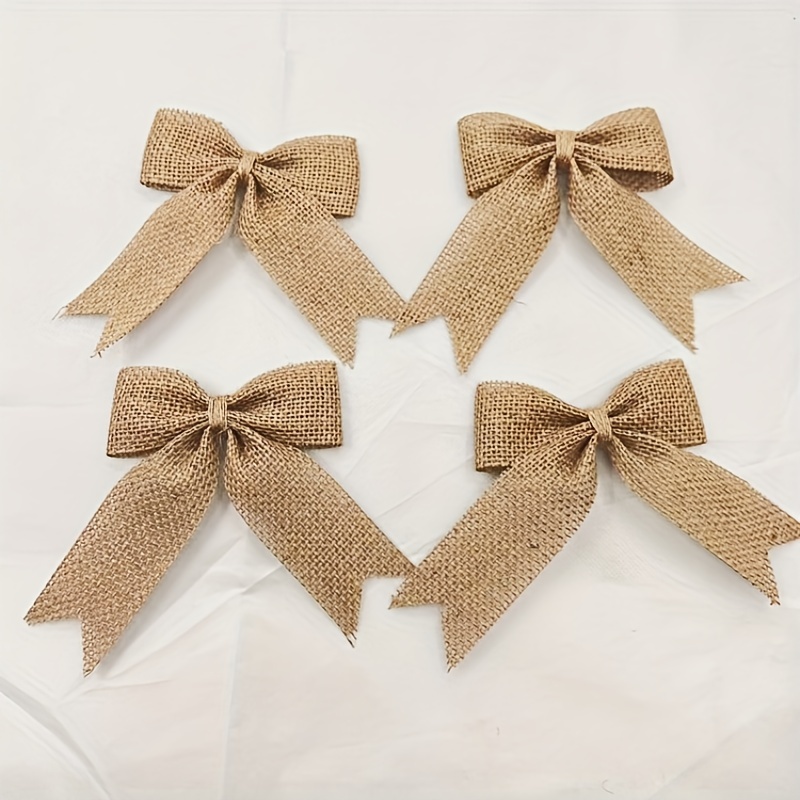 Burlap Bows Handmade Decorative Bows Natural Decorative Bows - Temu