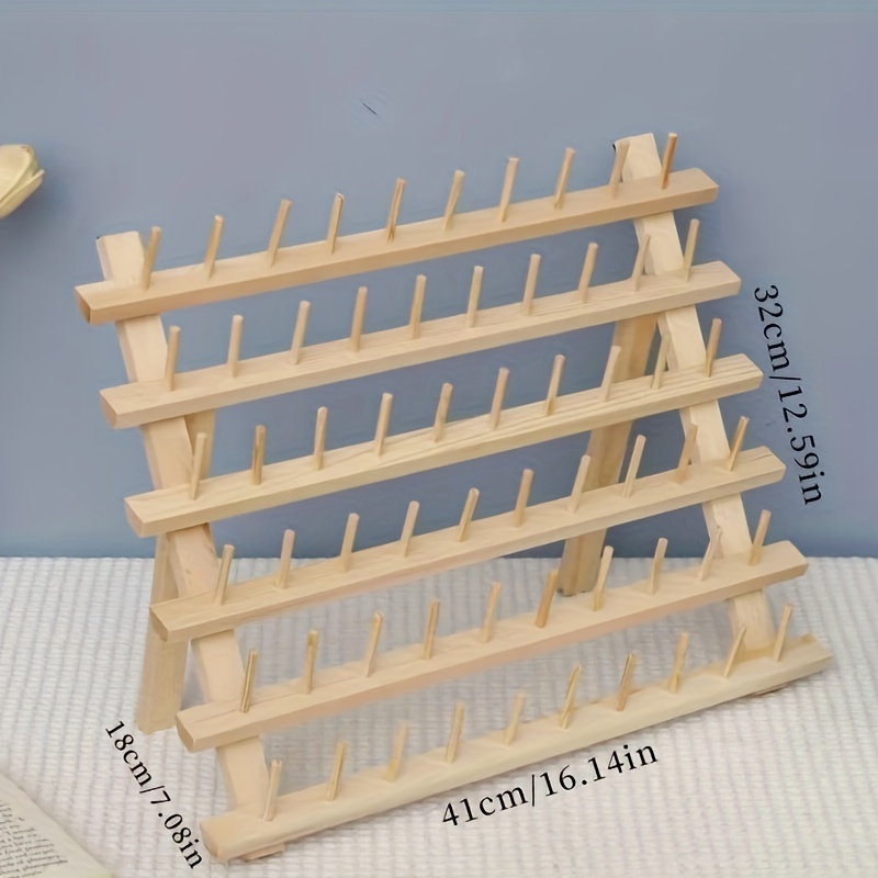 1pc DIY Small Roll Hand Sewing Thread Storage Rack, 16 Axis Small Thread  Rack, 30 Axis Foldable Thread Rack, Multi-specification Spool Wooden Rack