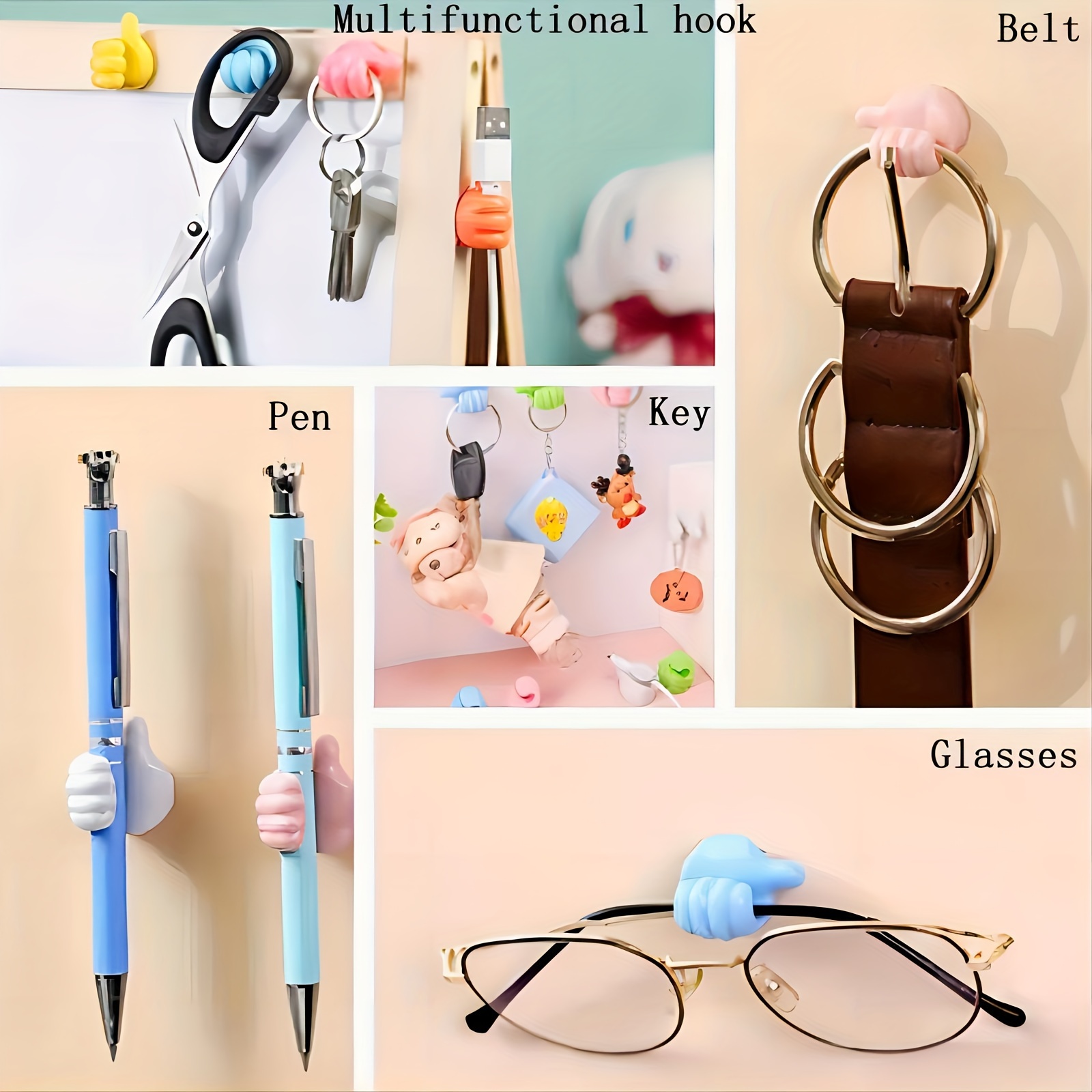 Plastic Creative Thumb Wall Hook Self Adhesive Thumb Cable - Temu