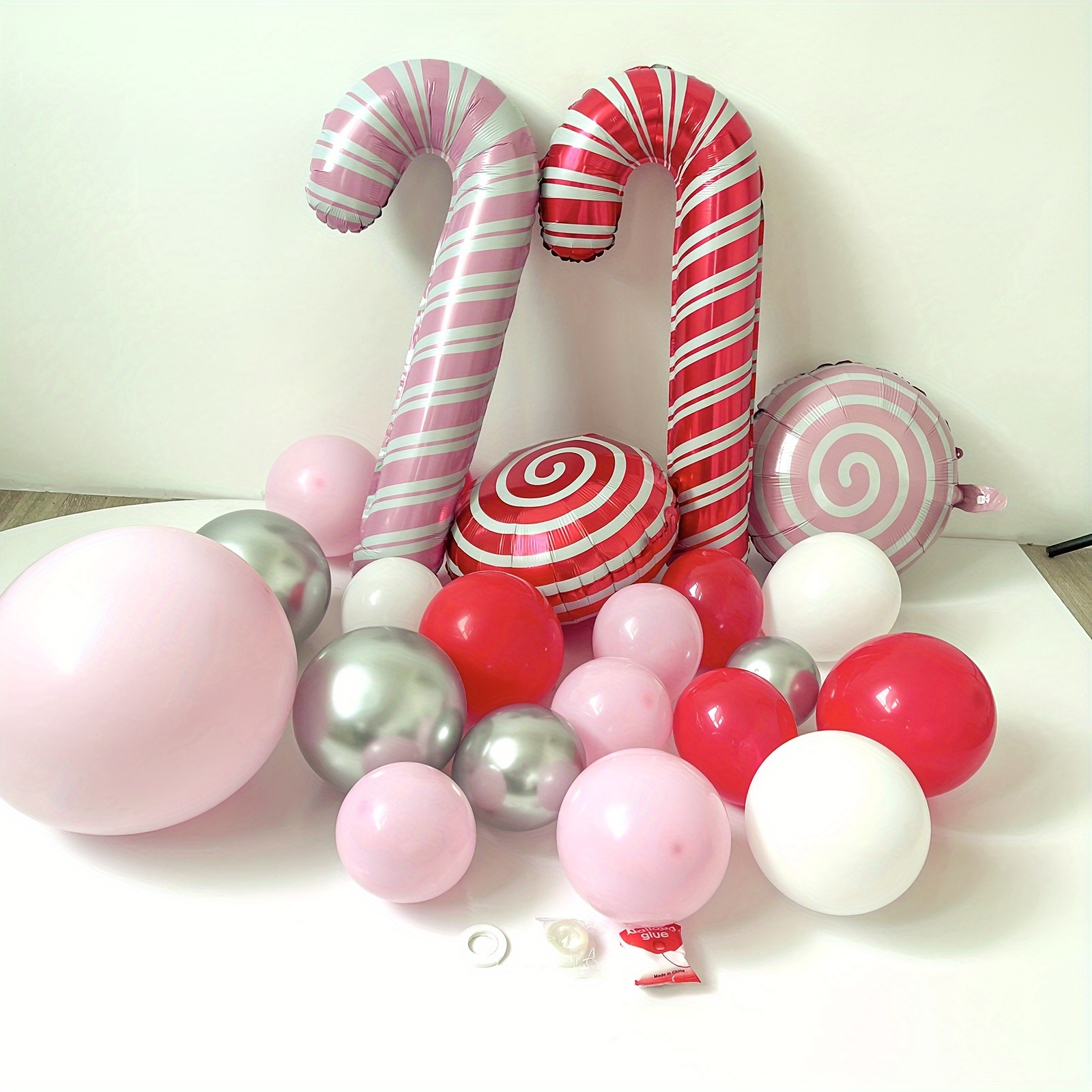 Conjunto Arco Globos Navidad Rojo, Rosa Blanco, Decoración Suministros  Decoración Fiesta Dulces Caña Rosa, Pago En Línea Rápido Seguro