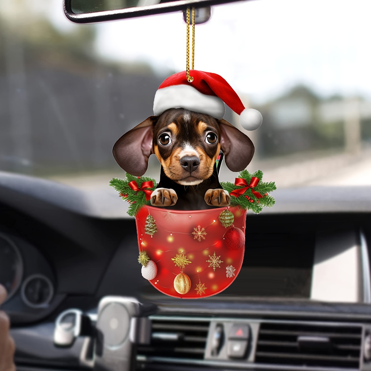 1pc Weihnachten Tasse Niedlichen Hund 2d Auto Anhänger Acryl Auto  Rückspiegel Hängende Dekoration Weihnachten Baum Dekorationen Auto Innen  Zubehör, aktuelle Trends, günstig kaufen