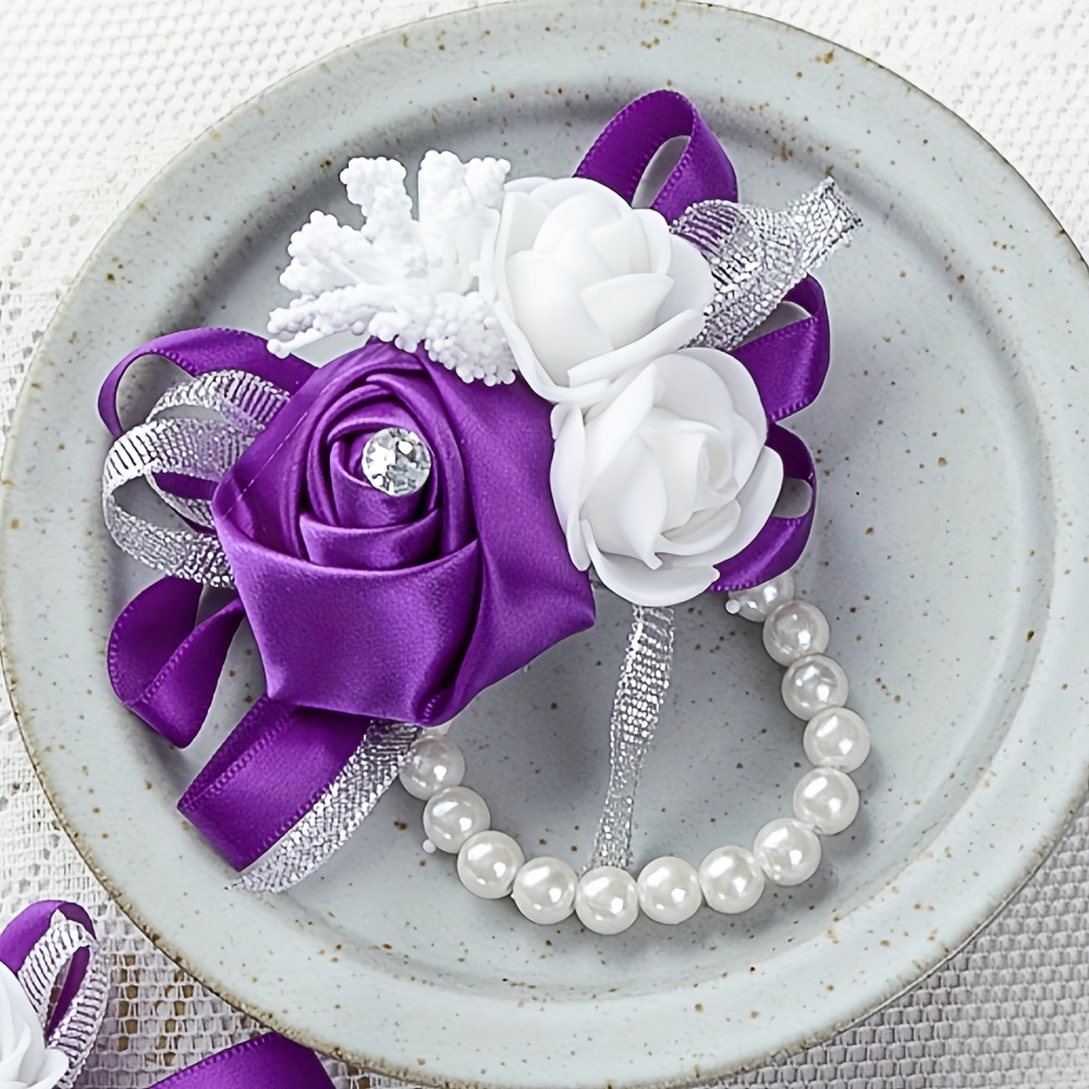 Rose Royal Wrist Corsages For Prom Wrist Corsages For - Temu