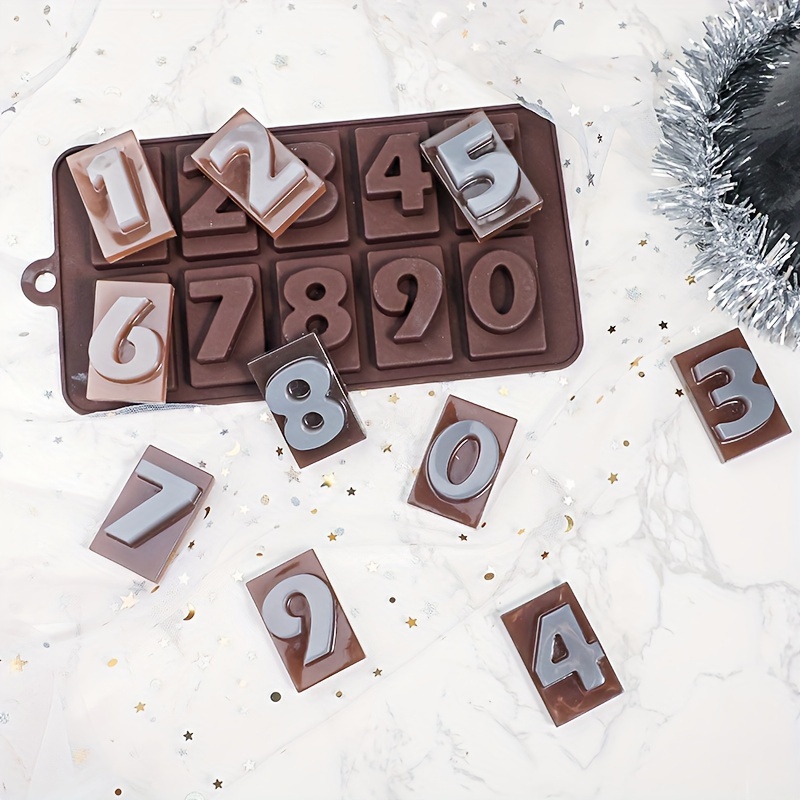 Silicone Letter Mold Number Chocolate Molds 4Pcs Happy Birthday Cake  Decorations Symbols