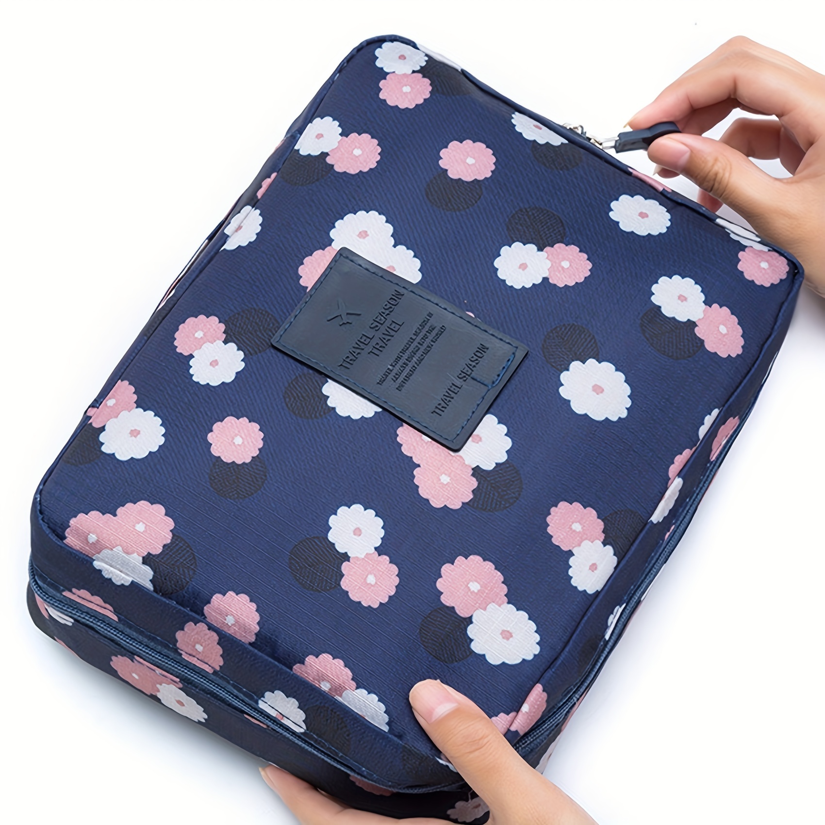 Multi Pocket Square Floral Handheld Cosmetic Bag Lightweight - Temu