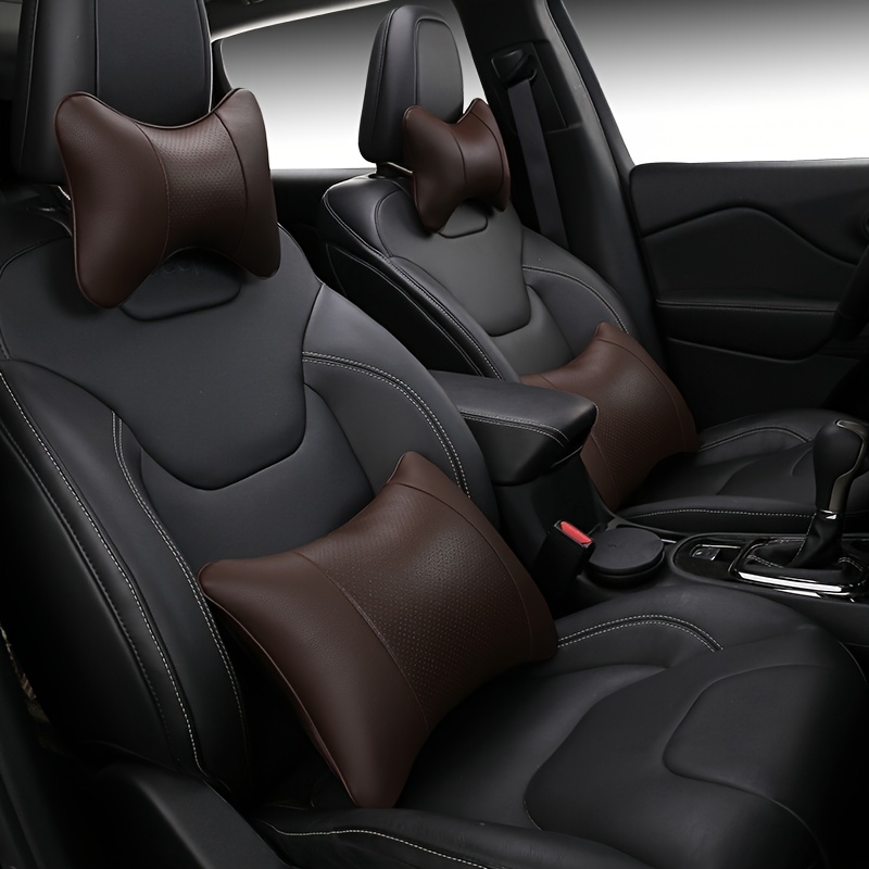 Upgrade Your Driving Comfort With Faux Leather Car Headrest - Temu