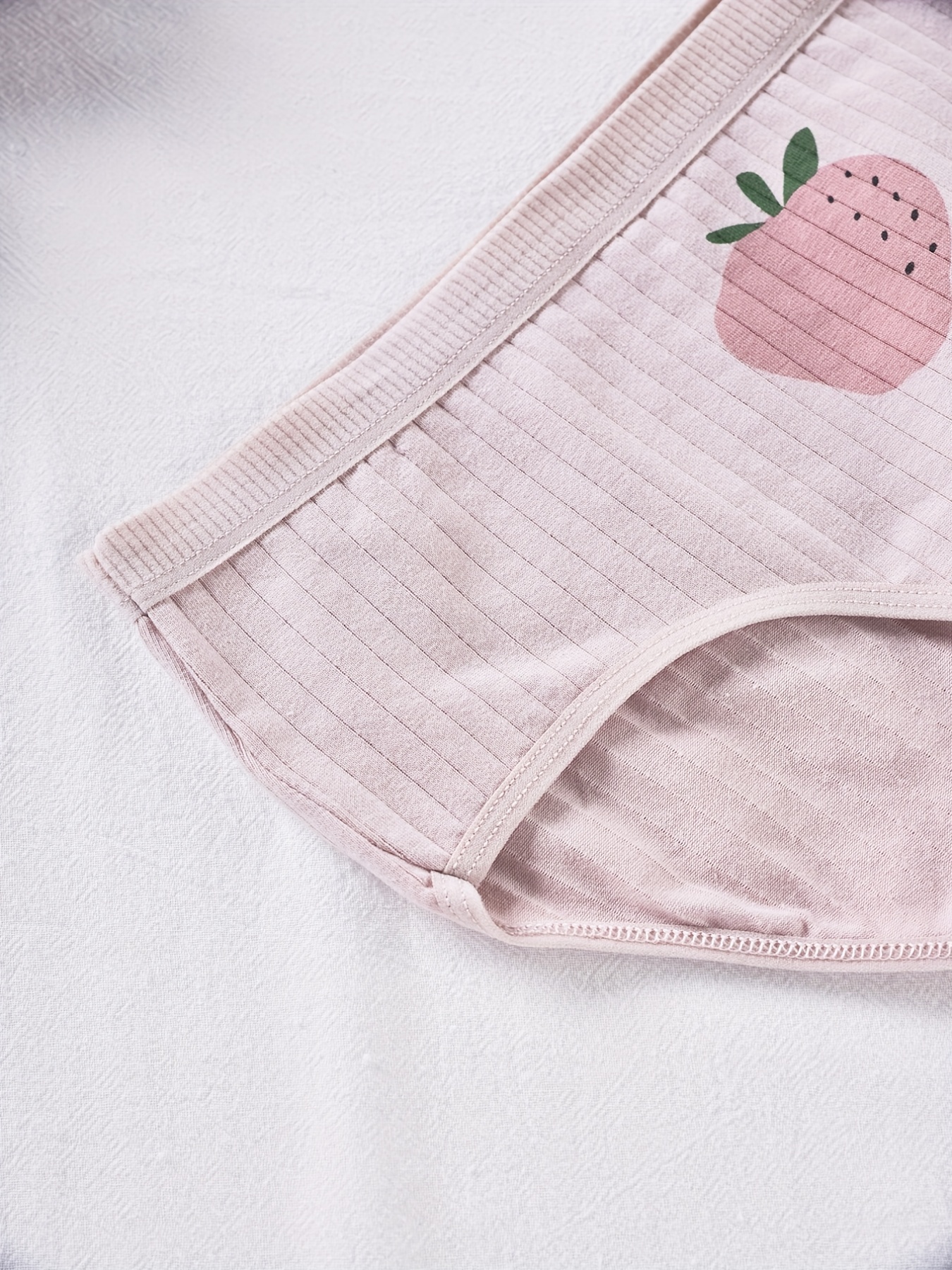 Strawberry Print Briefs Sweet Cute Stretchy Panties - Temu Canada