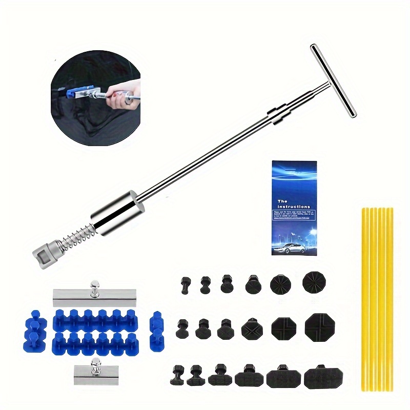 Car Dent Puller Kit 4pcs Car Dent Repair Tool Kit With Metal Rod Dent  Repair Tab